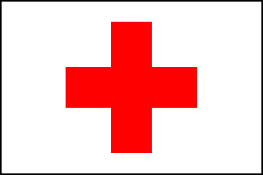 Bandiera da bastone Croce Rossa 70x105cm 