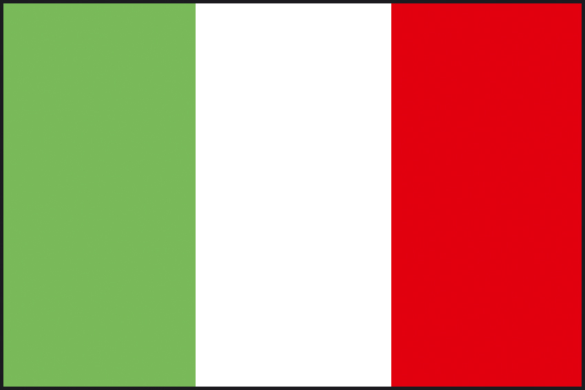 LA FABBRICA DELLO SPORT Bandiera Italia Italiana Tricolore CM 90X140 100% Poliestere con Lacci 