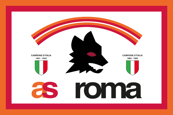 Bandiera AS Roma anni 80